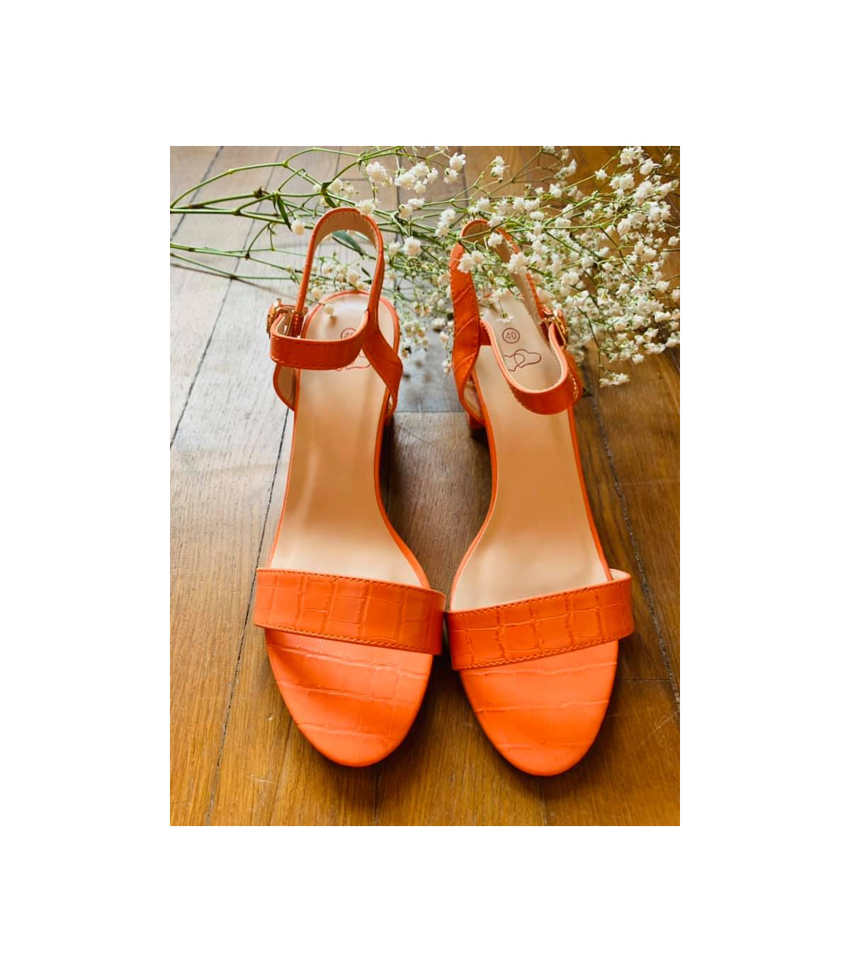 sandales femme orange