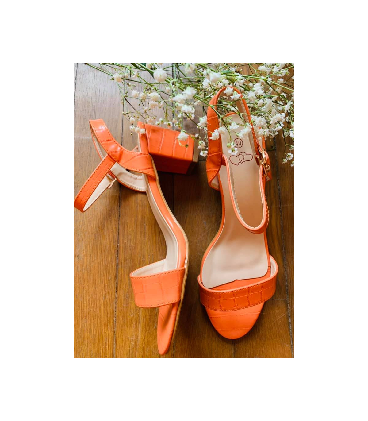 sandales femme orange